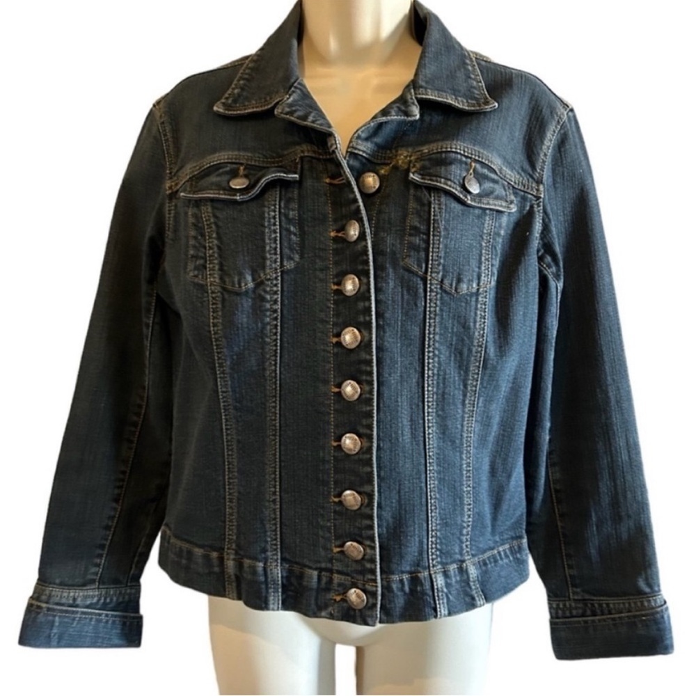 Chico's Blue Jean Jacket with Timeless Trucker Style